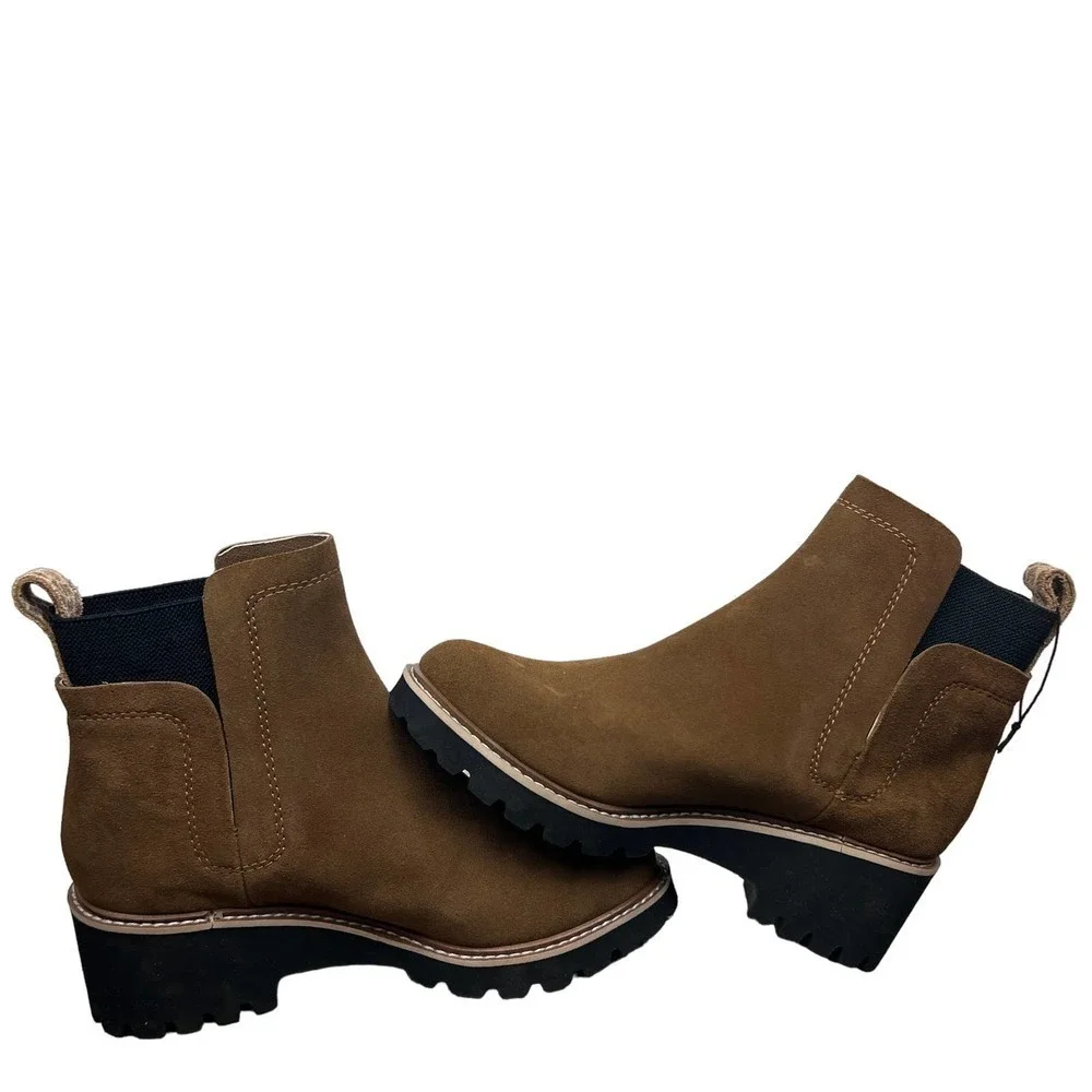 Dolce Vita Huey H2O Slip On Lug Bootie in Brown Suede Womens Size 6